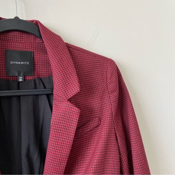 Dynamite-micro plaid Cropped Blazer - Picture 7 of 11